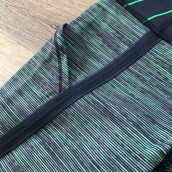 Lululemon Green & Navy Stripe Crop Leggings - Picture 3 of 7